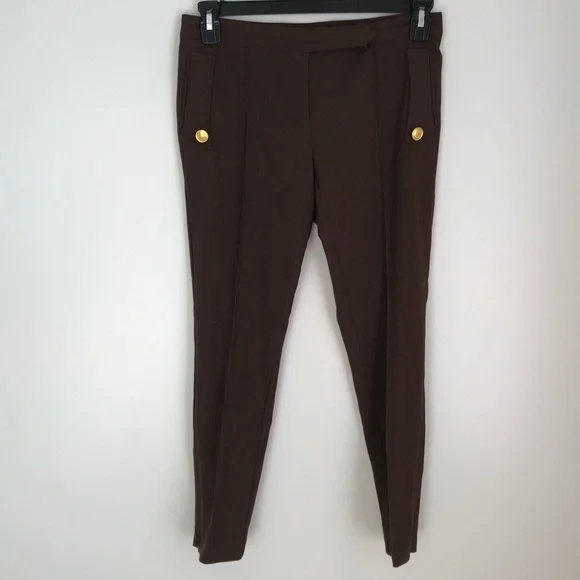 New Vertigo Paris Brown Career Ankle Pants - Picture 1 of 6